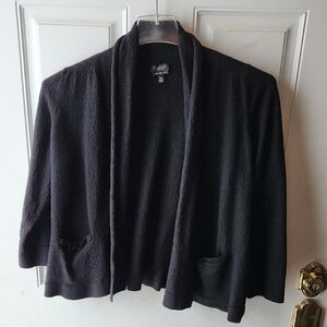 Talbots Classic Black Open Front Wool Cardigan Size 3XP